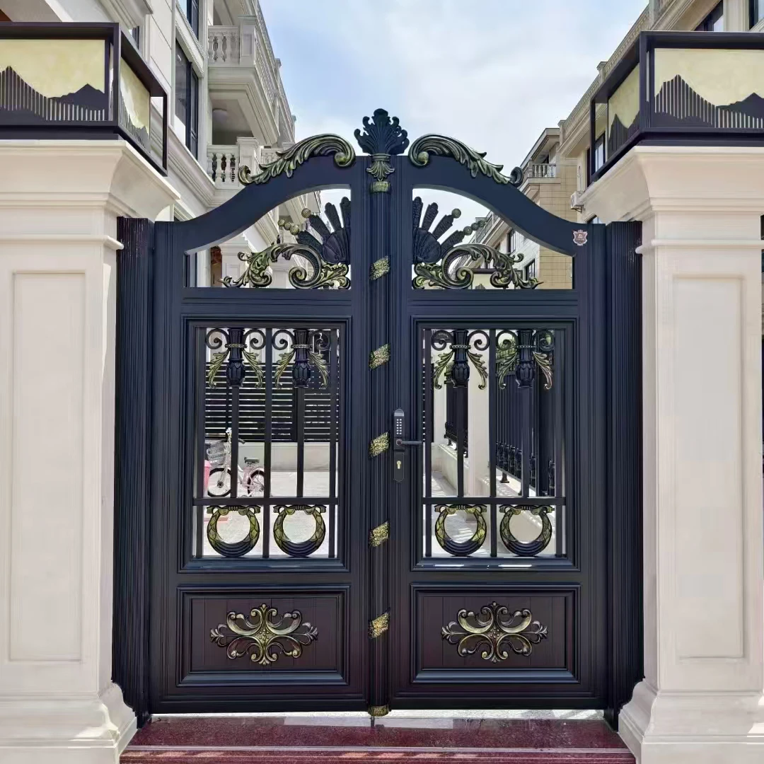 Durable Aluminum Alloy Swing Gate | Modern Security Entry Gate for Hotel Apartment | Luxury Custom Powder CoatedCustomizable