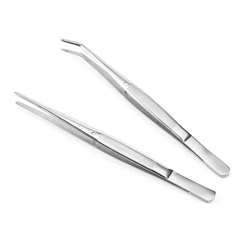 Stainless Steel Nail Art Nippers Tweezers Rhinestones Crystal Sequins Glitter Picking Up Cotton Cleaner Tools Manicure