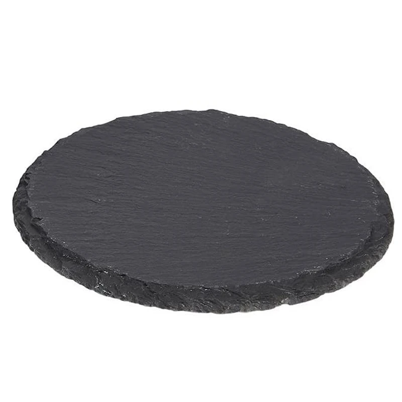 

Round Slate Stone Coasters 4 PCS Round Slate Black Coasters Handmade Coasters for Drinks, Beverages, Wine Glasses