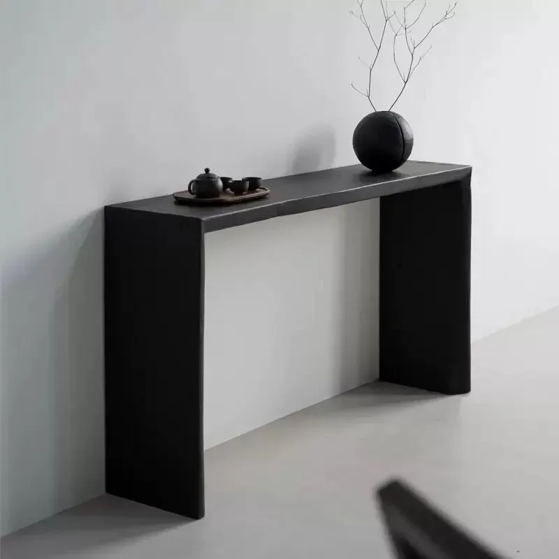 Narrow-sided pine against the wall Entrance table Entrance table Simple decoration Wabi Sandy wind