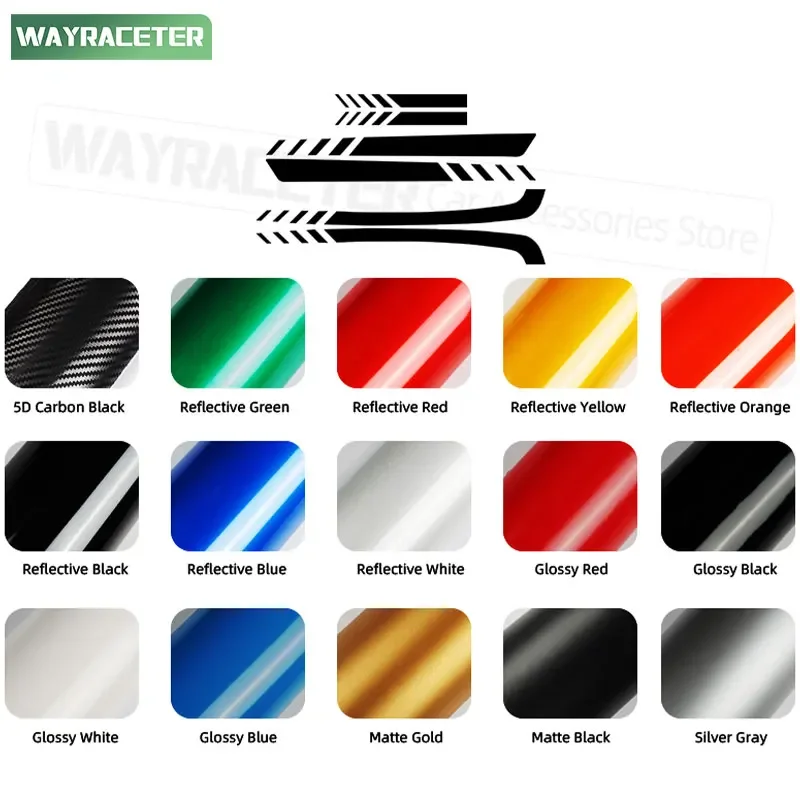 6 Pcs/Set Edition RTR Car Engine Cover Door Side Stripes Rear Fender Sticker Decal For 2024 2025 2026 Accessories