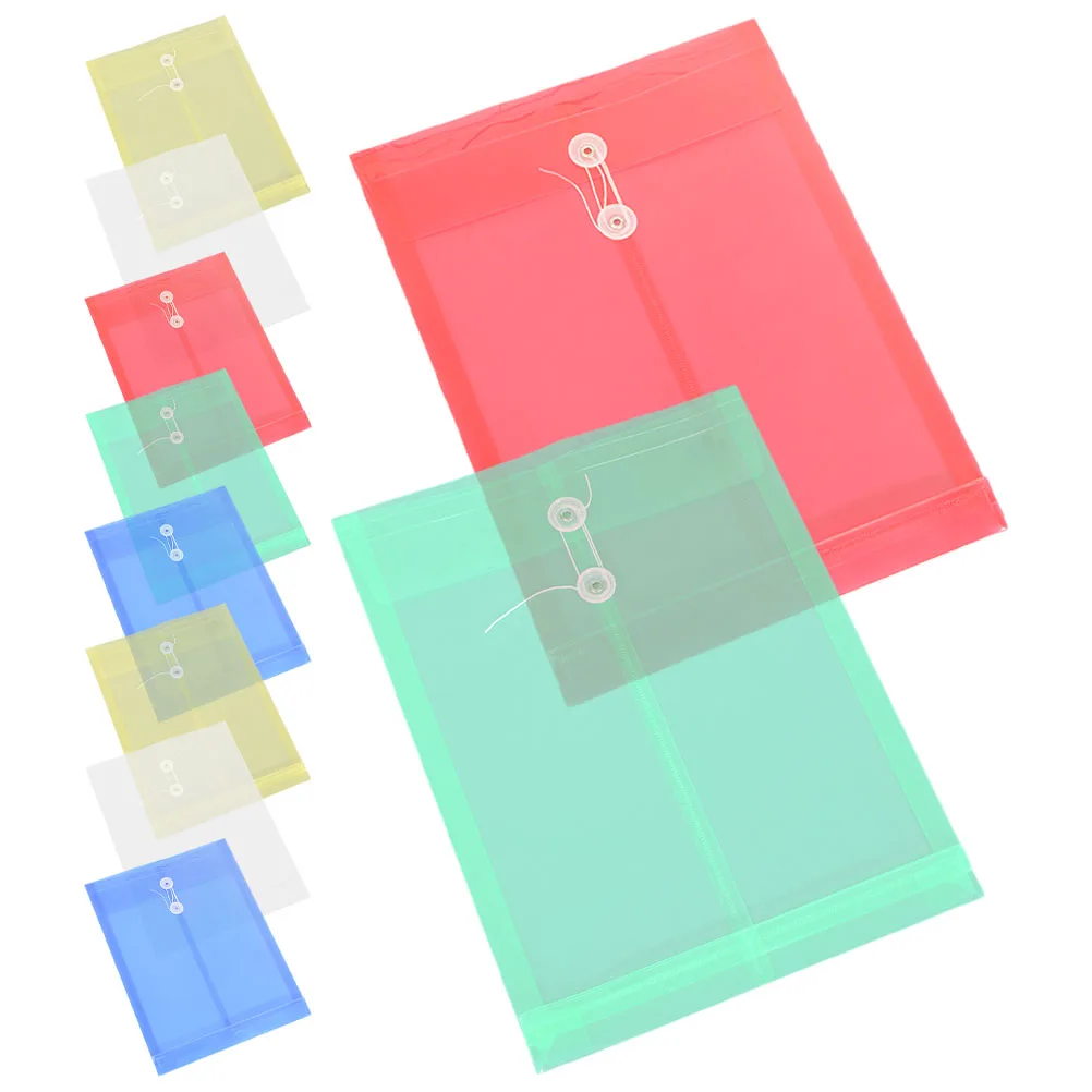

10 Pcs Transparent PP Document Folder A4 File Bag Clear Storage ganizer Waterproof Portable String Closure School Office Folders