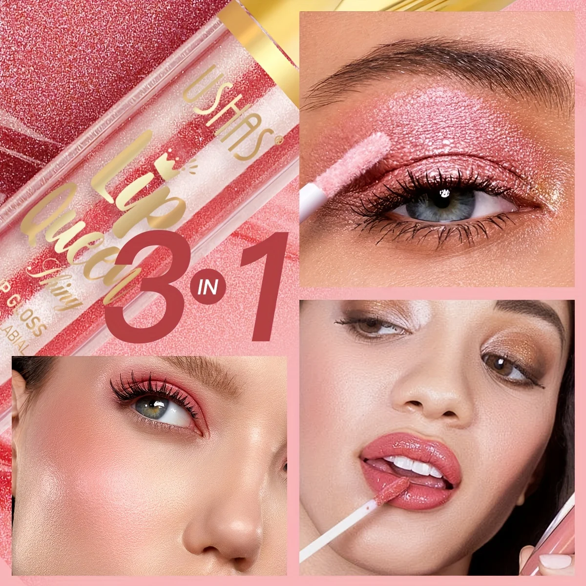 6色のグリッター入りリキッドリップスティック、ダイヤモンドのように輝くメタリックリップスティック、防水で長持ち