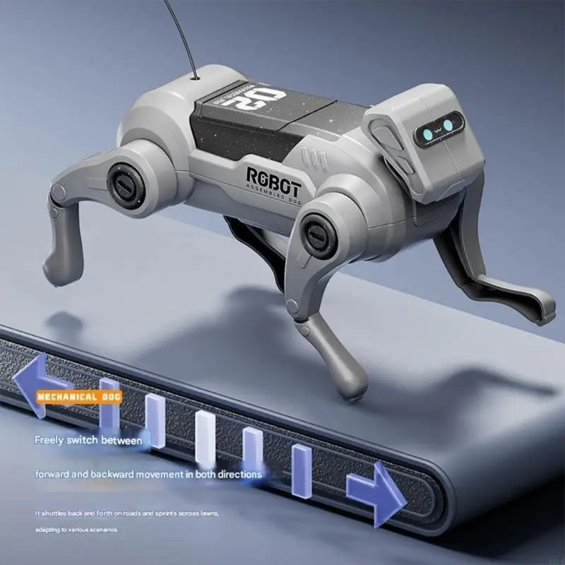 لعبة جذعية تعليمية يمكنك صنعها بنفسك مجموعة كلب آلي للتحكم عن بعد مع حركة لعبة الحيوانات الأليفة الإلكترونية للأطفال A2UB