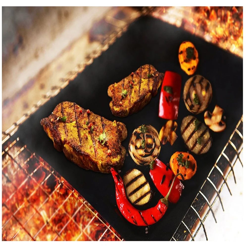 

5pcs BBQ Mat Reusable Non-Stick Heat Proof Pad for Outdoor Cooking Gas Charcoal Electric Grills Safe Veggies Kitchen Tools