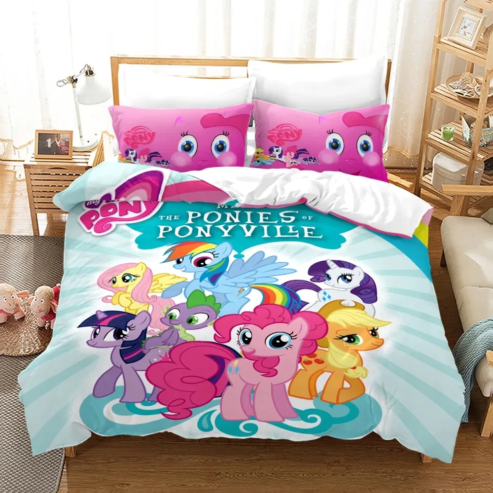 My Little Pony Duvet Cover Set,Bedding for Adult Kids Bed Set,Game Quilt Cover,Comforter Cover Bedding Set