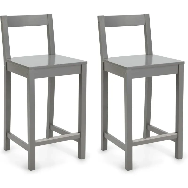 

Bar Stools Set of 2, Wooden Bar Stool with Backrest