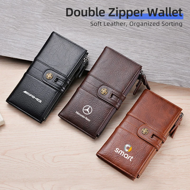 

Men Wallet Credit Card Holder For Mercedes Benz AMG A B C E S Class CLK CLA GLE W212 C200 C300 W177 W223 W210 W204 W205 GLC GLK