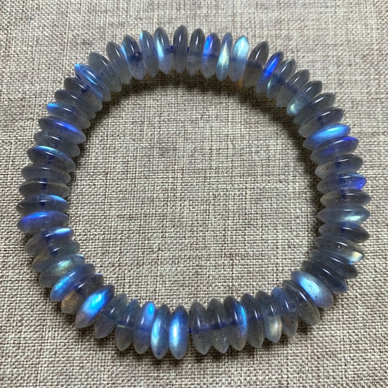 

Natural Blue Labradorite Clear Abacus Beads Bracelet Women Men 7mm 8mm Yellow Labradorite Moonstone Stone AAAAA