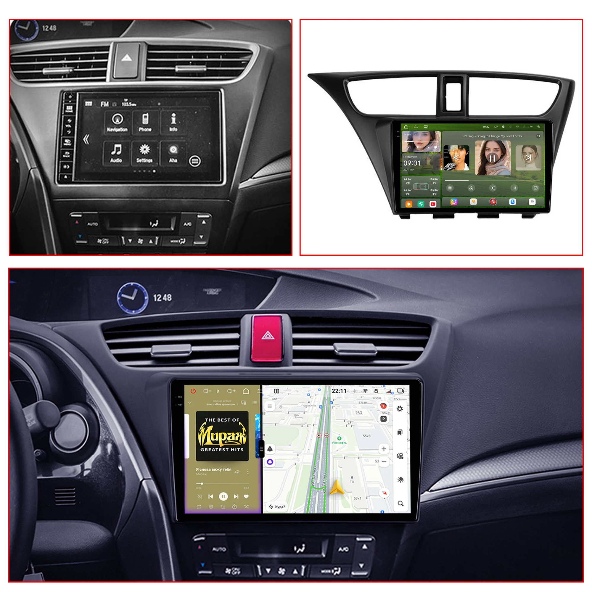 Redpower Crystal Sound 850 Pro Max  Android Car Radio Player Screen for Honda CIVIC 2012-2017 CarPlay Bluetooth Hi-Fi