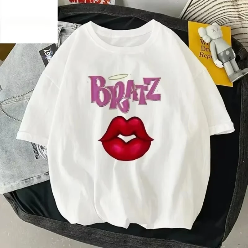 

Футболка Bratz, женская модная хлопковая футболка, детская футболка в стиле хип-хоп с короткими рукавами и буквенным принтом, футболка большого размера Camiseta Hombre, топ для девочек