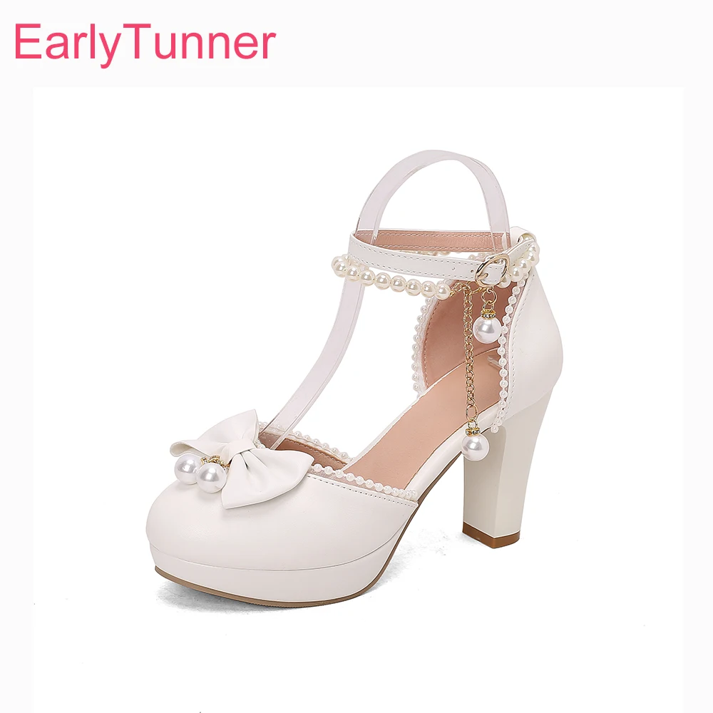 

2026 Summer Fashion Women Sandals Platform High Block Heels Lady Party Shoes Large Small Plus Size 12 33 43 48 Ankel Strap
