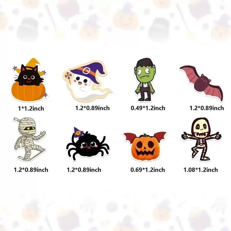 500Pcs Halloween Themed Sticker Roll Self-Adhesive Pumpkin Ghost Decals for Trick or Treat Party Favors Envelope Seal Stickers