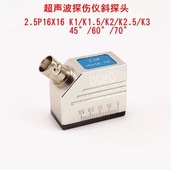 Ultrasonic Flaw Detector Oblique Probe 2.5P16x16 K1K1.5K2.5K3 45/60/70 Degree