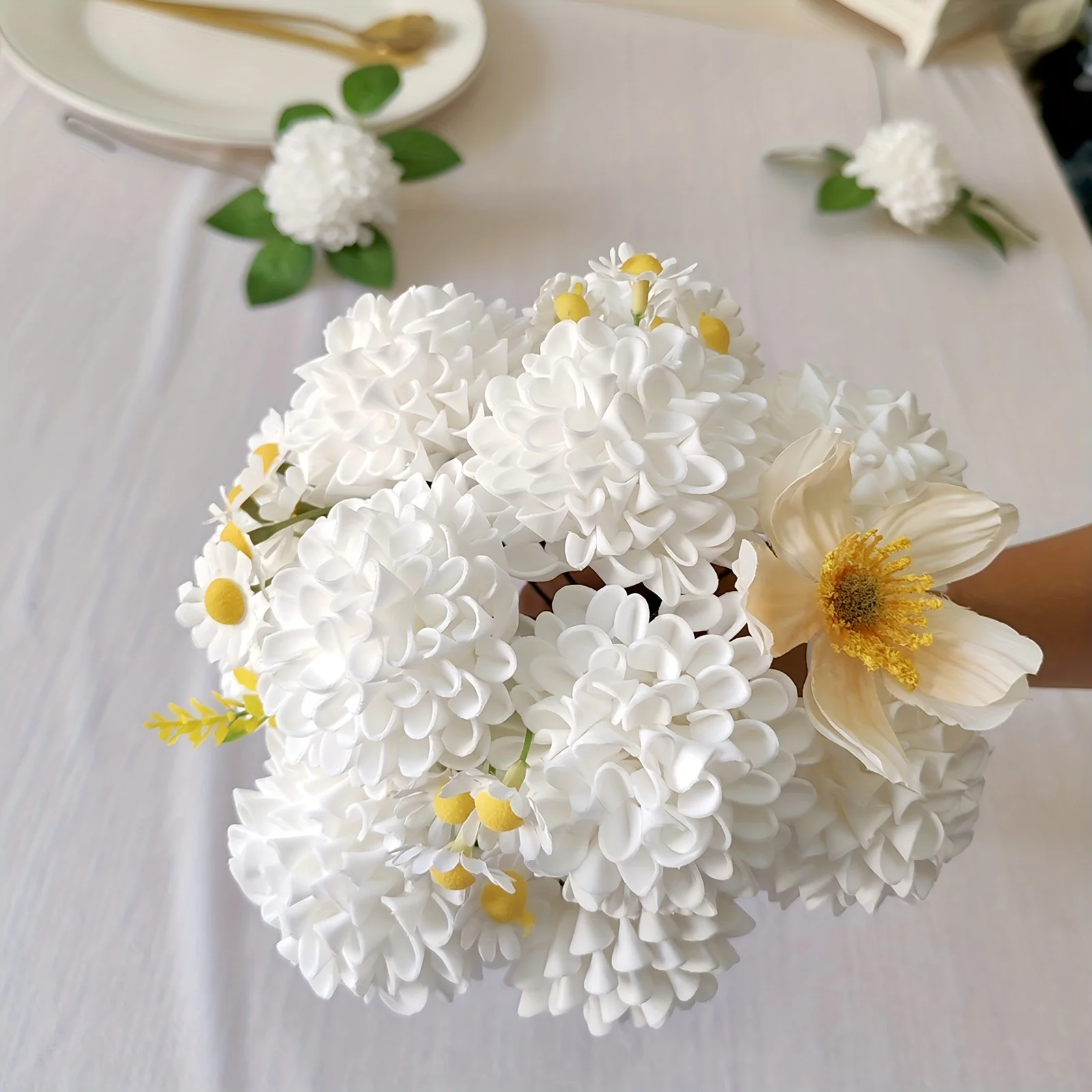 10/25pcs Artificial Foam Hydrangeas with Stems for DIY Wedding Bouquets Bridal Shower Centerpieces Floral Decor Party Home Decor