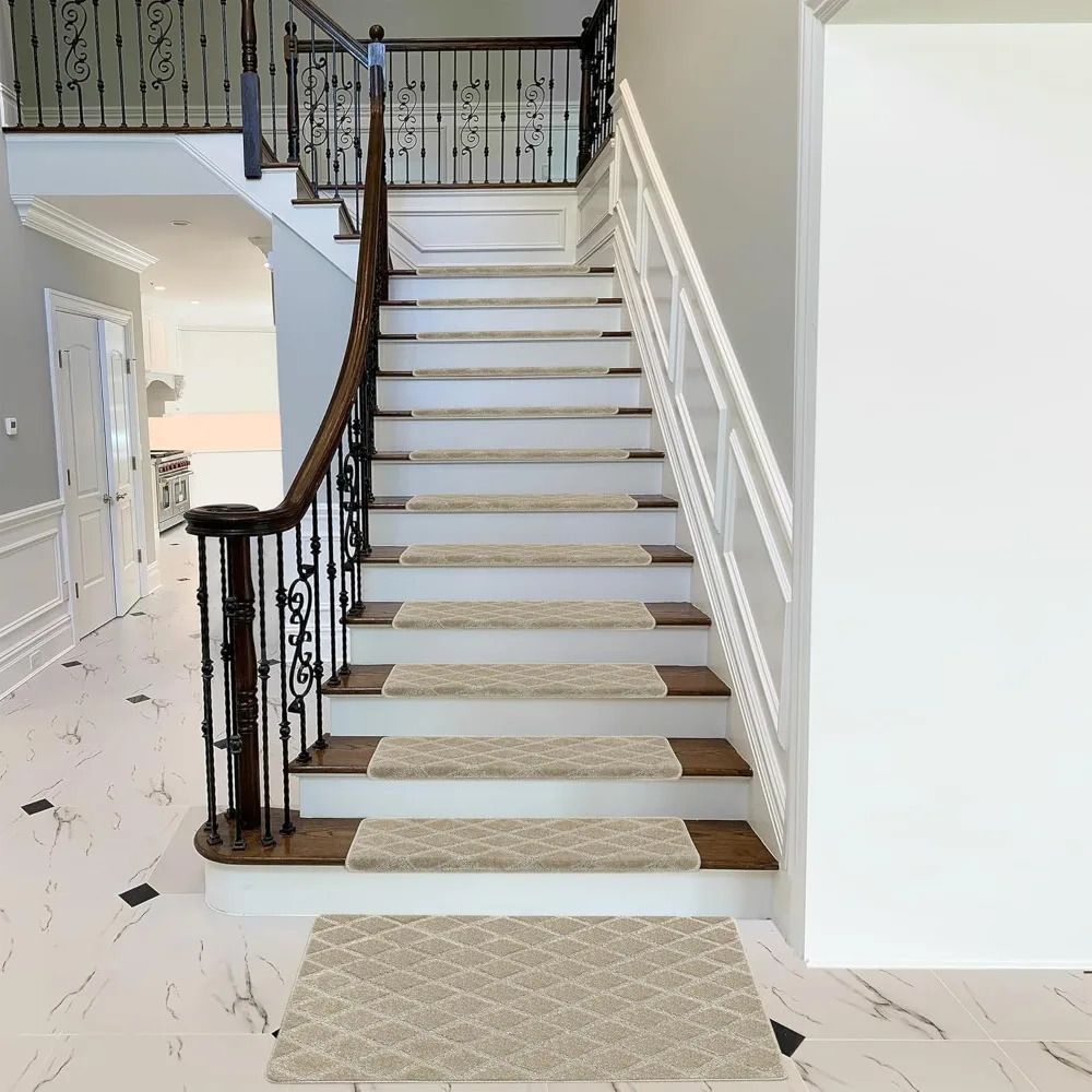 Marches d'escalier rondes coordonnantes, tapis d'intérieur non adhésif, coussinets de protection, marches d'escalier pour animaux de compagnie