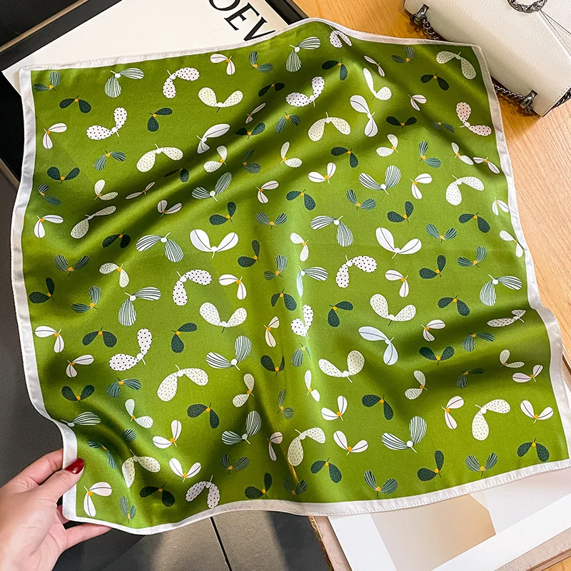 2024 New 100% Real Silk Hair Scarf Fashion Lady Kerchief Foulard Female Bandana Scarves for Women Hair Band Hijab Shawl Wraps image 5