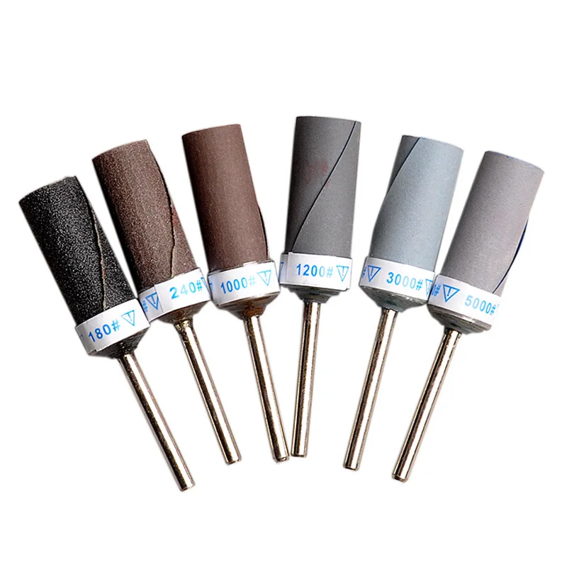2.35-3mm Shank Diameter Sandpaper Stick Sandpaper Ring Sanding Head 180-10000 Mesh Grit Jewelry Polishing Tools Wet and Dry Use