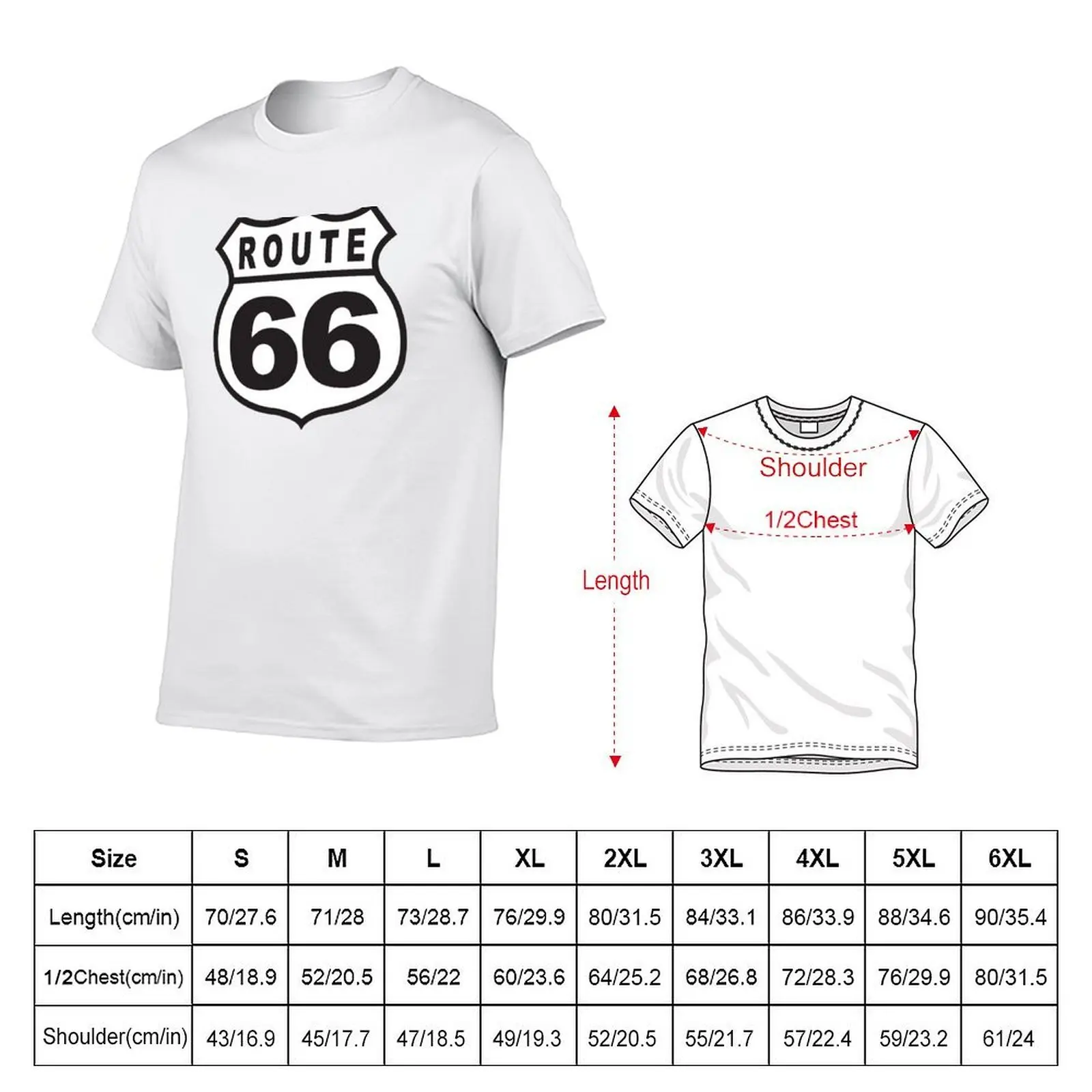 Route 66 Retro T-Shirt Clothing quick-drying mens designer t shirt