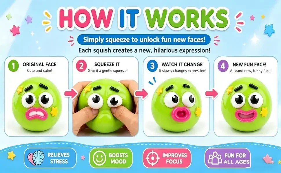 Taba Smushers Squishy DIY Curiosities Hundegesicht-Wechselspielzeug, weich, formbar, langsam aufsteigend, Quetschspielzeug, Blindbox, entspannendes sensorisches Geschenk – Detail 3