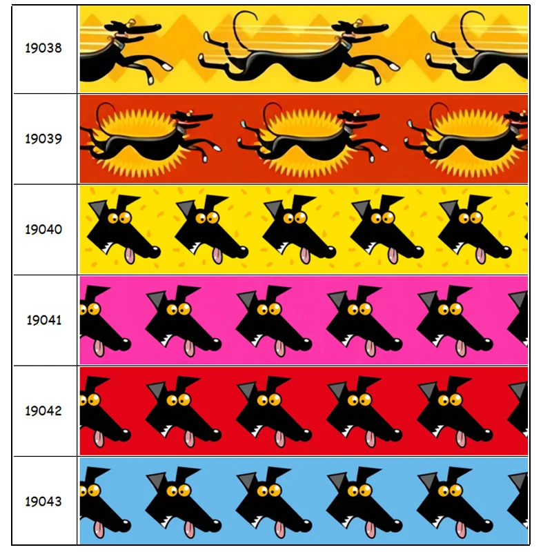 DHK 50yards kreskówka pies nadrukowany akcesoria do wstążki materiał rypsowy wyroby krawieckie DIY nakrycia głowy S2152