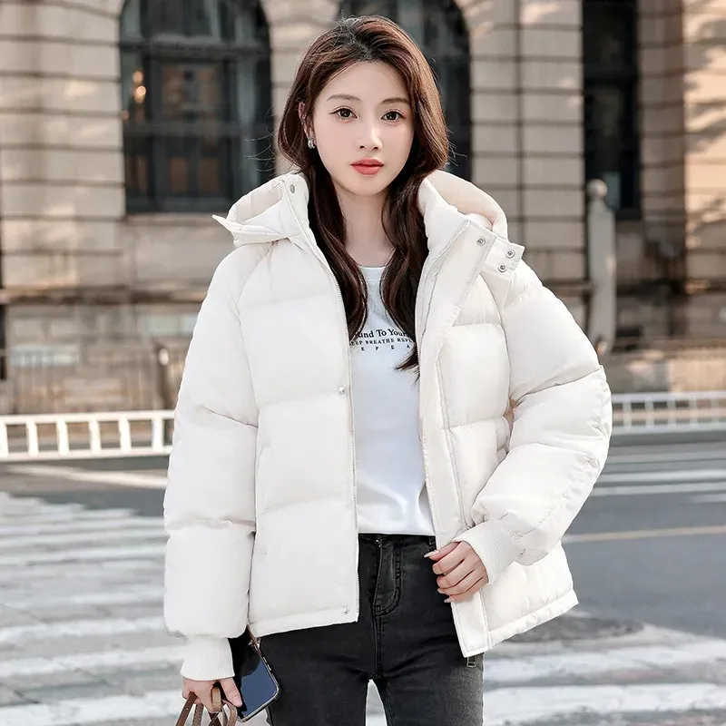 Down Cotton-padded Women\'s Winter 2025 New Female Student Short Coat Korean Version Of Loose Jacket Padded Bread Parkas Overcoat