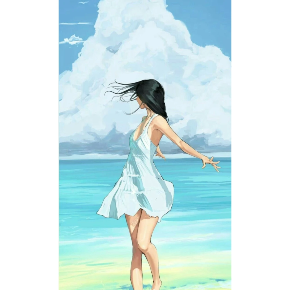 

500/1000/1200/2000 PCS Jigsaw Puzzles Woman Dancing Seaside Scenery Family Activity Games for Gameroom Bedroom Home Decor Gift