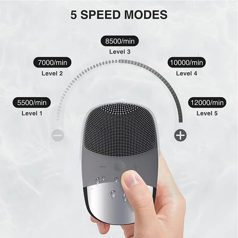 Nuova spazzola elettrica per la pulizia Spazzola per la pulizia dei pori in silicone Soundwave Detergente profondo per il viso