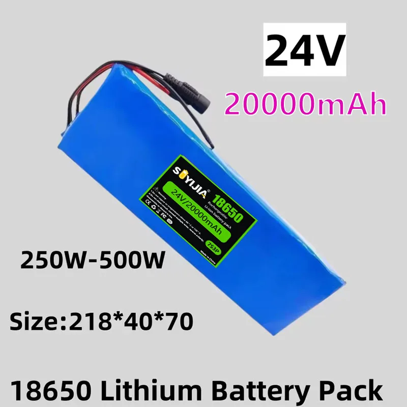 24V 20Ah Battery 7S3P 29.4V 20000mAh Li-ion Battery Pack with 20A Balanced BMS for Bicycle Scooter Power Wheelchair