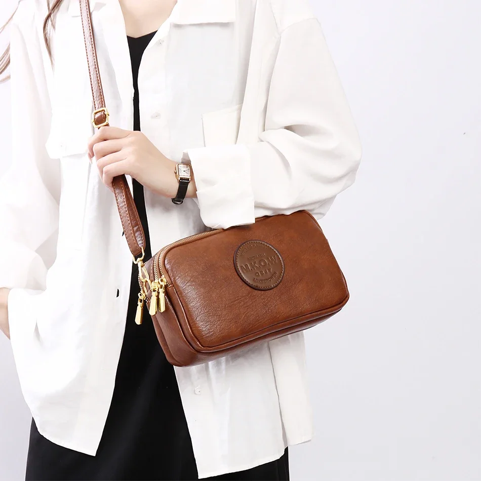 Women Retro Small Shoulder Croosbody Bags Luxury Designer Female Purses and Handbags Solid Color Pu Leather Messenger Bags Sac