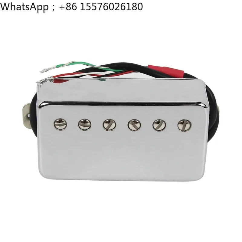 Ceramic Magnet 4-Wire Dual Coil Pickup, Chrome Cuttable Single Neck Bridge Guitar Replacement Accessories