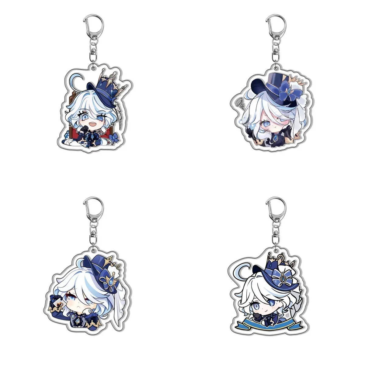 New Game Impact Furina Lynette Lyney Pendant Keychain Cute Cartoon Anime Acrylic Keyring Backpack Jewelry Cute keychain CosPlay