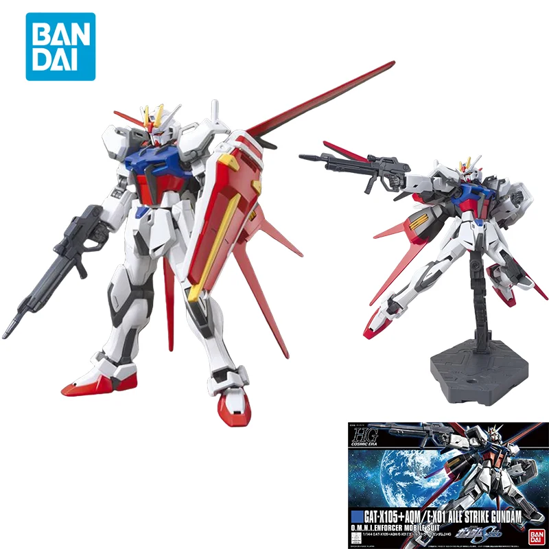 Spot Direct Delivery Bandai Original Anime GUNDAM Model HGCE GAT-X105+AQM/E-X01 AILESTRIKE GUNDAM Action Figure Toys for Kids