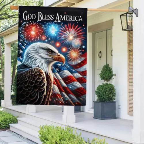 Patriotic Eagle God Bless America Flag Garden Flag