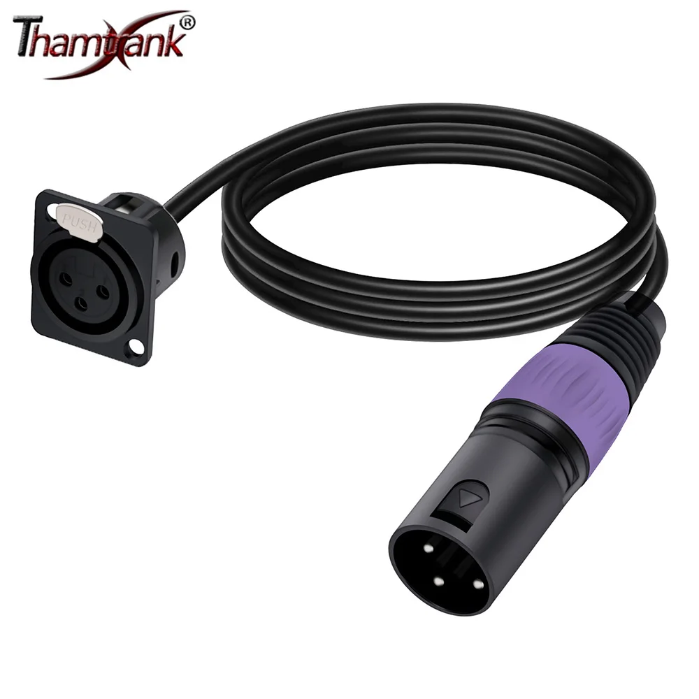 

D Type 3Pin XLR Female/Male Panel Mount MIC Socket to XLR Male/Female Audio Extension Cable,XLR Pass Through Connector for Amp