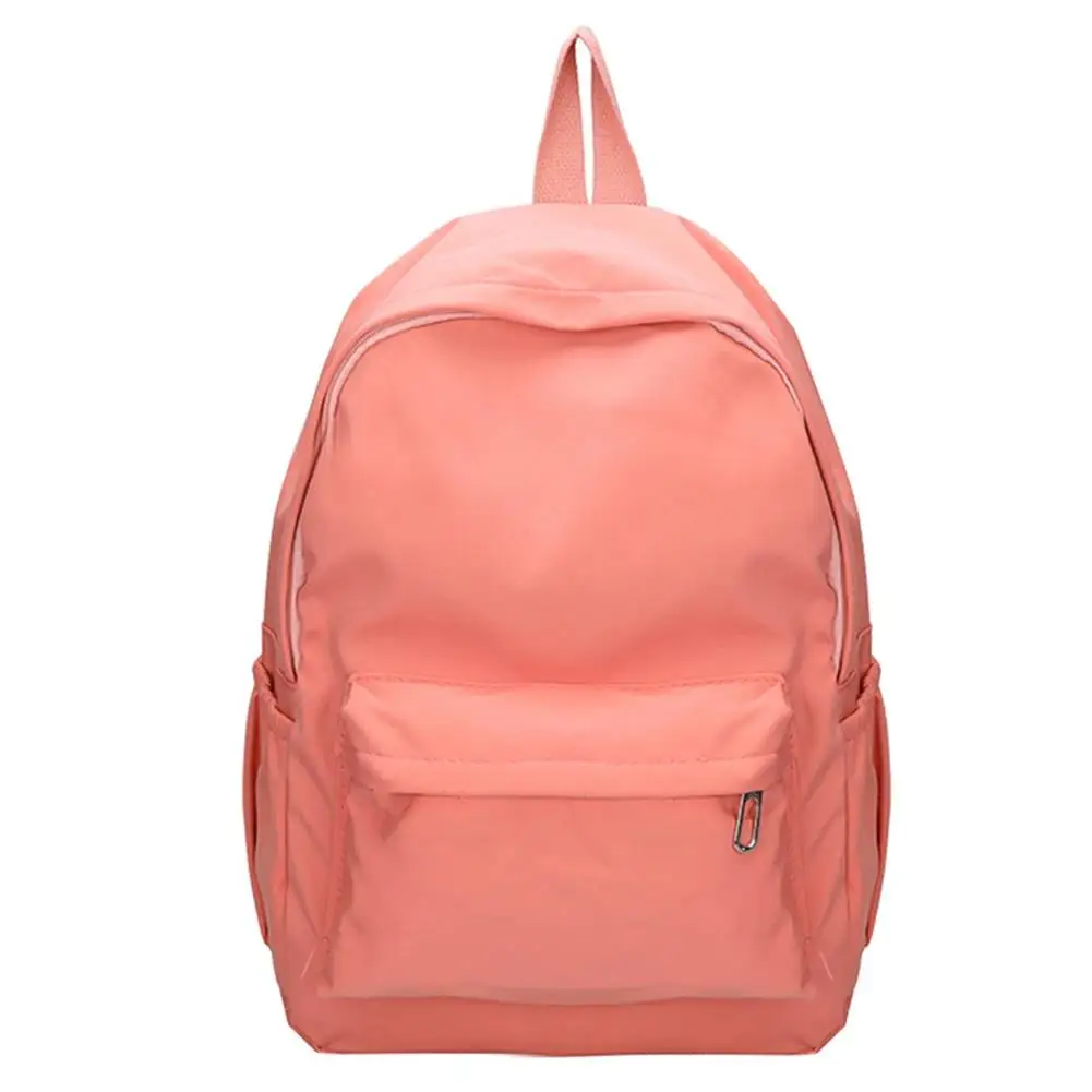 Solid Color Nylon Preppy Backpack Korean Style Teen Women School Knapsack Light Shoulder Bag For Sports Travel Daily Use - view 5