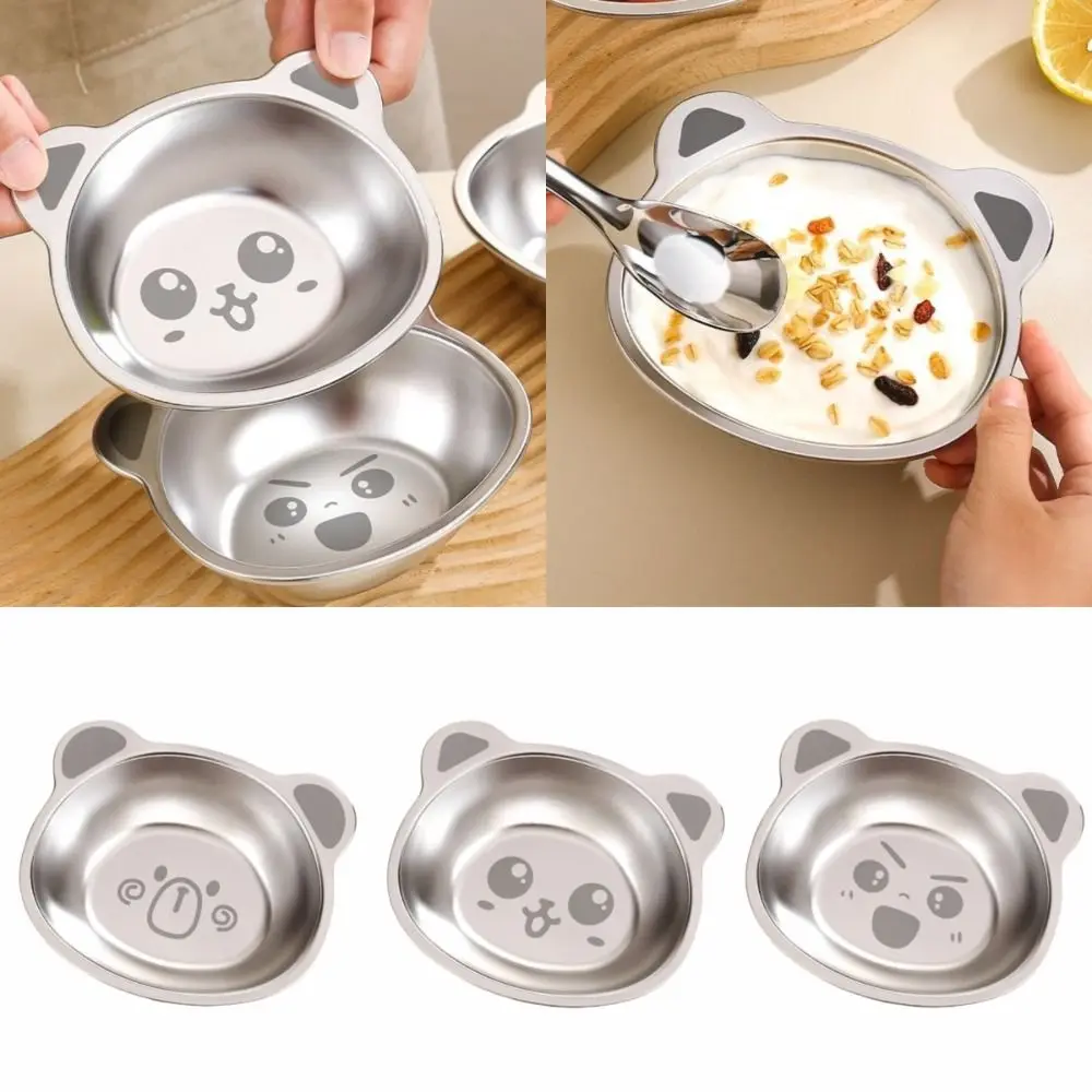 316 Stainless Steel Kid Meal Bowl Cute Bear Design Anti Scalding Kid Dinner Bowl Eco-Friendly 350ML Capacity Salad Bowl