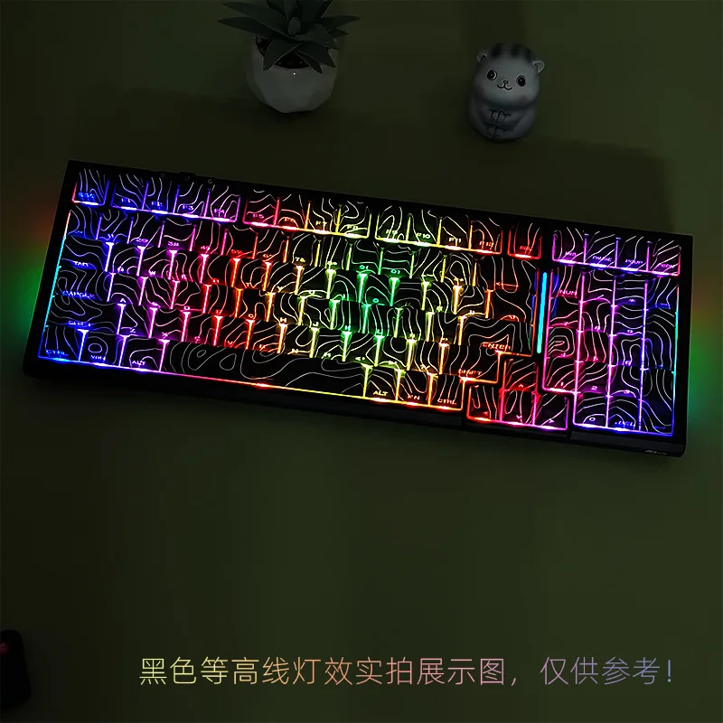 Keycap original factory height 128 key five sided thermal sublimation crack luminous peripheral