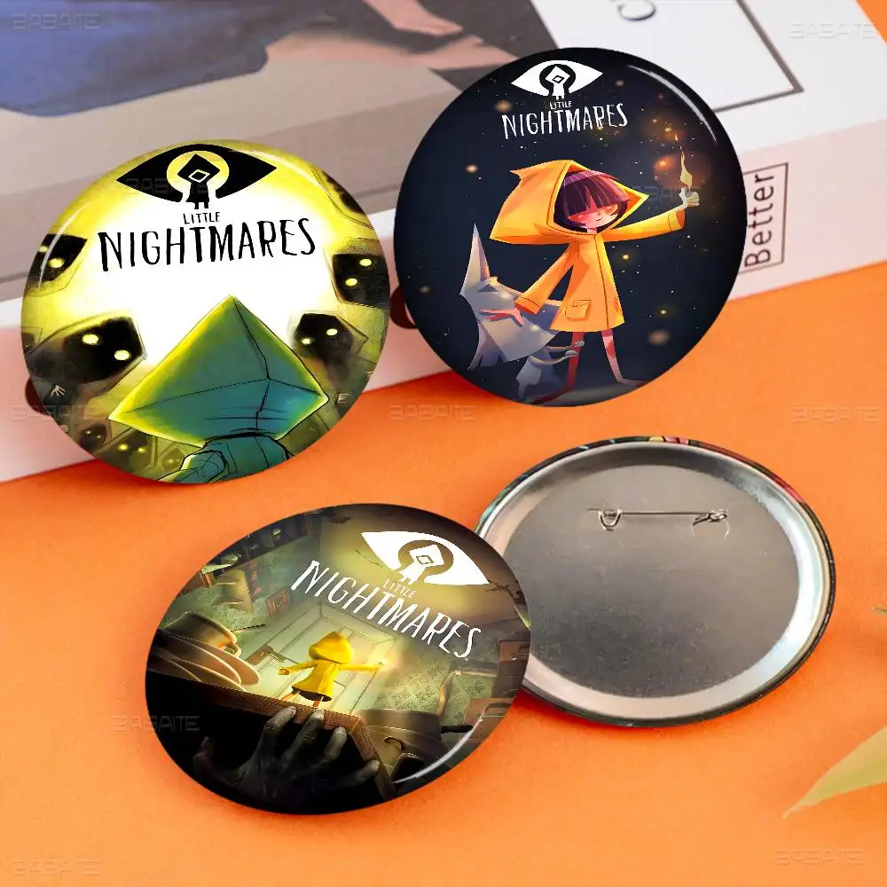 

Game L-Little Nightmares Anime Soft Button Pin Bright Printed Icon Gift For Friends Badge Collar Brooch Lapel Pin Metal