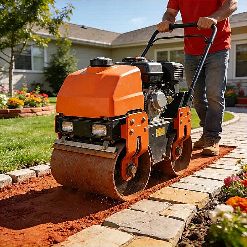 Compact Road Roller Double Drum with Narrow Width Bike Lane Sidewalk Pedestrian Zone Continuous Asphalt Compaction Customized