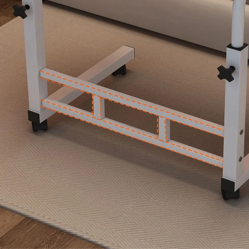 Mobile Computer Desk For Small Space, Adjustable Height Rolling Work Desk, Portable Standing Writing Desk With Wheels For Home