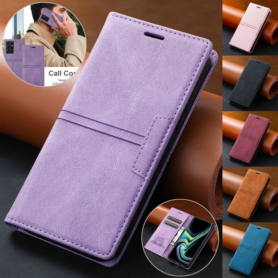 Wallet Card Stand Flip Leather Case For Samsung Galaxy S24 Ultra S23 FE S22 Plus S21 S20 A05s A13 A14 A15 A25 A34 A52 A53 A54