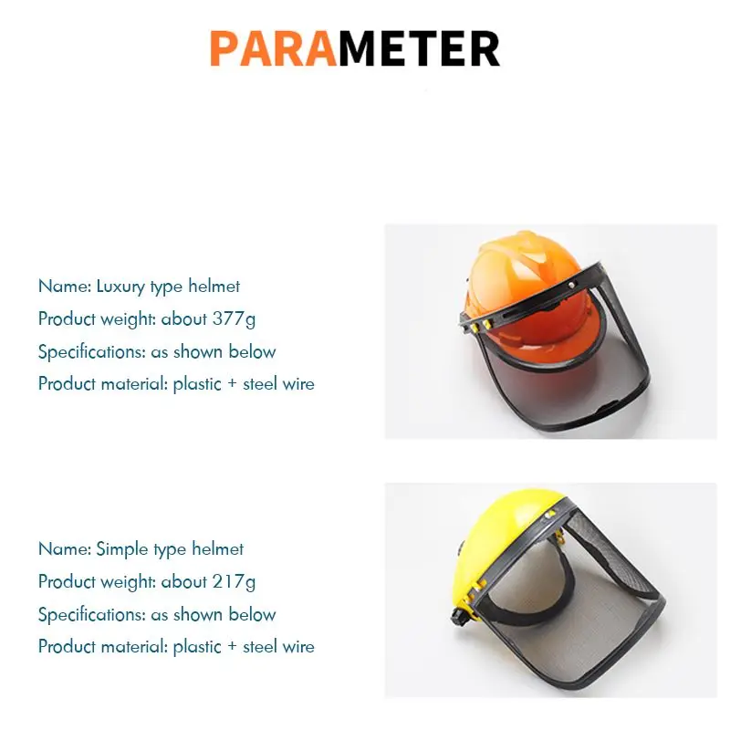 Forestry Safety Helmet with Wire Mesh Protective hat, Chain Saw Helmet Forest Head Protection Helmet Heavy Duty Hard Hat