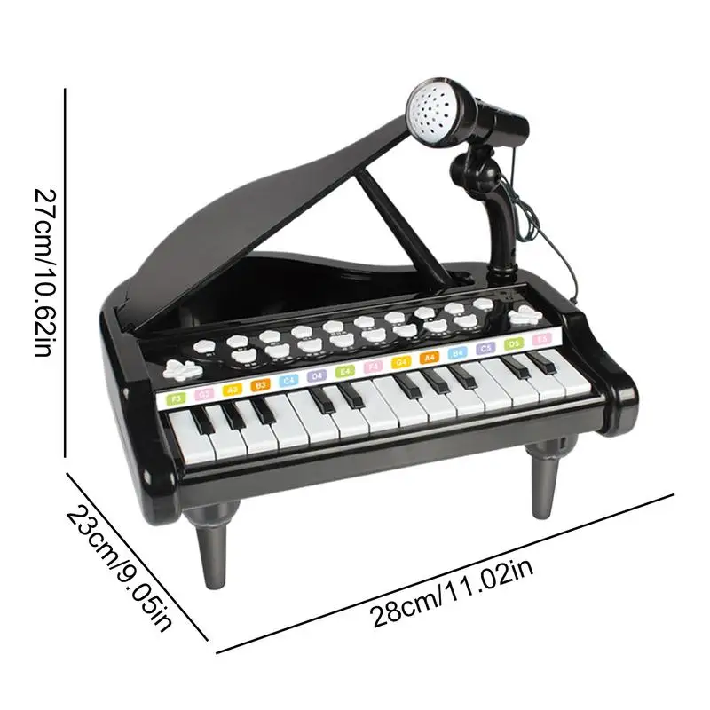 ألعاب لوحة مفاتيح البيانو 24 مفتاحًا ألعاب البيانو للأطفال مع ميكروفون أدوات الموسيقى ألعاب التطوير المبكر للمبتدئين الأولاد والبنات