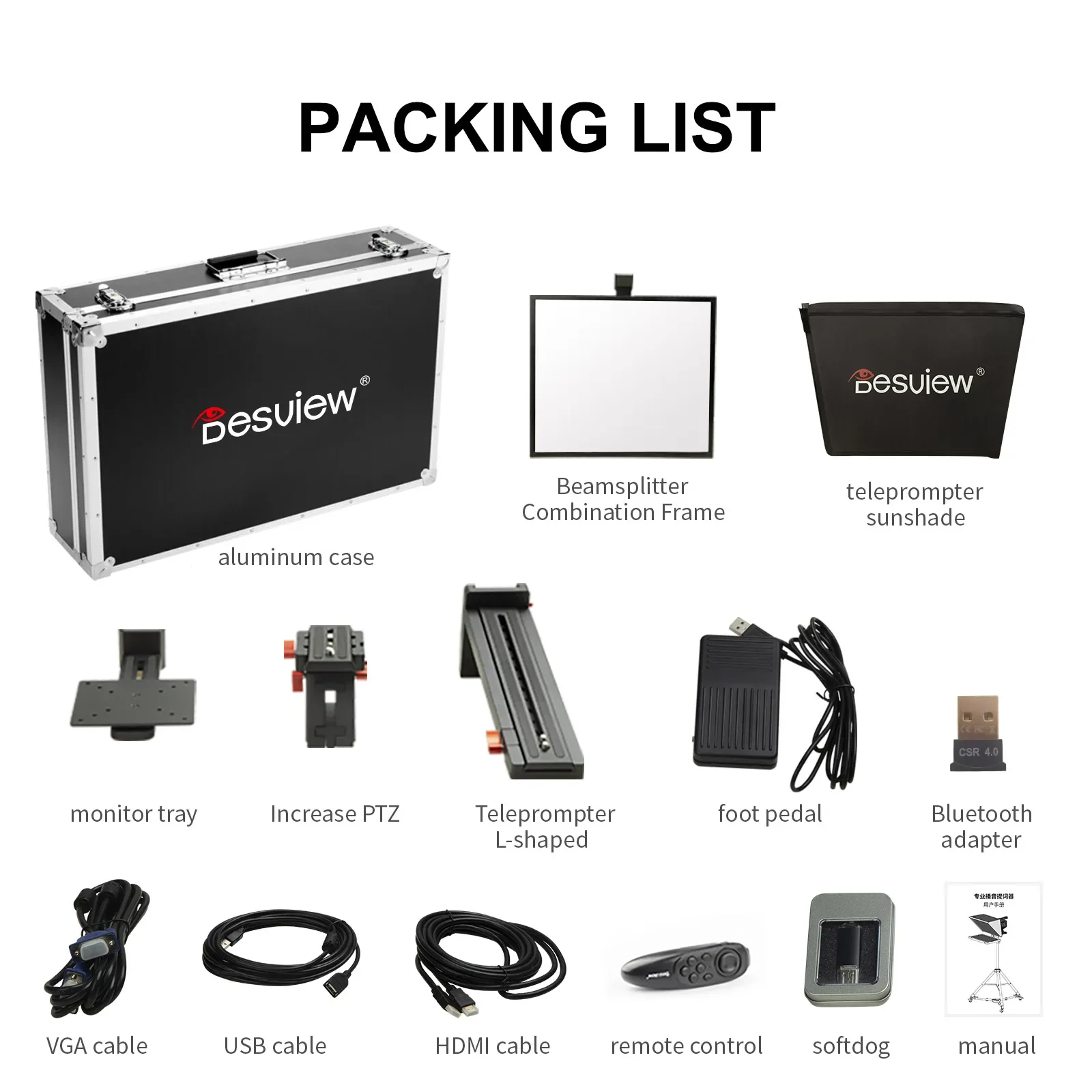 Desview T22 Broadcast Teleprompter with 21.5 Inch Full HD Reversing  for Studio Professional Teleprompter