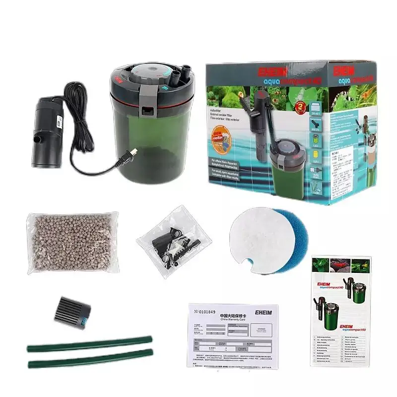 EHEIM AQUA COMPACT Aquarium Fish Tank External Canister Filter with EHEIM Substrat Pro Biological Filter Media & Pads