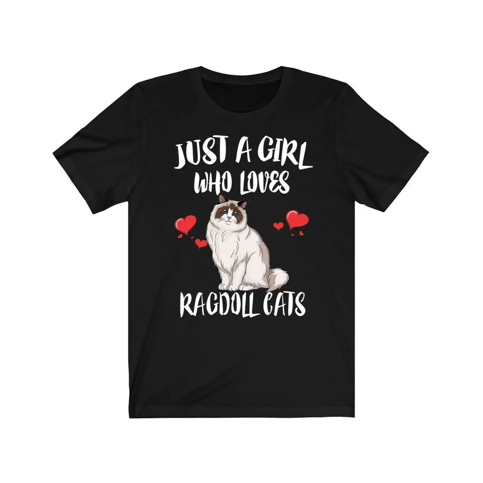 Just A Girl Who Loves Ragdoll Cats T Shirt Cat Lover Animal Adult Toddler Kids vintage Washed Top For Everyday Wear homme