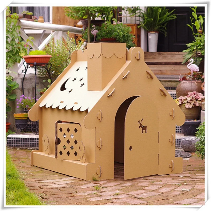 DIY Handmade Paper Box Children Toy House Model Coloring Paper Model Building Sets Creative Kindergarten Kids Toy Model House