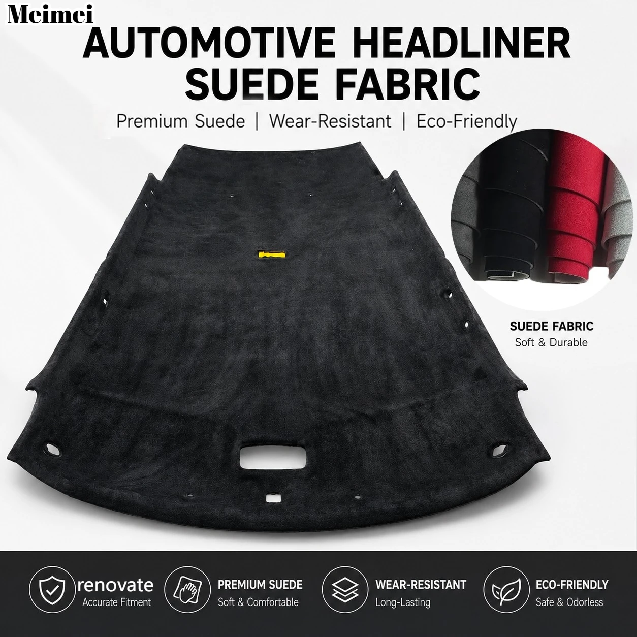 Suede Roof Fabric Foam Backing Car Roof Lining Replacement and Maintenance Materials Soft and Durable Suitable for Interior DIY