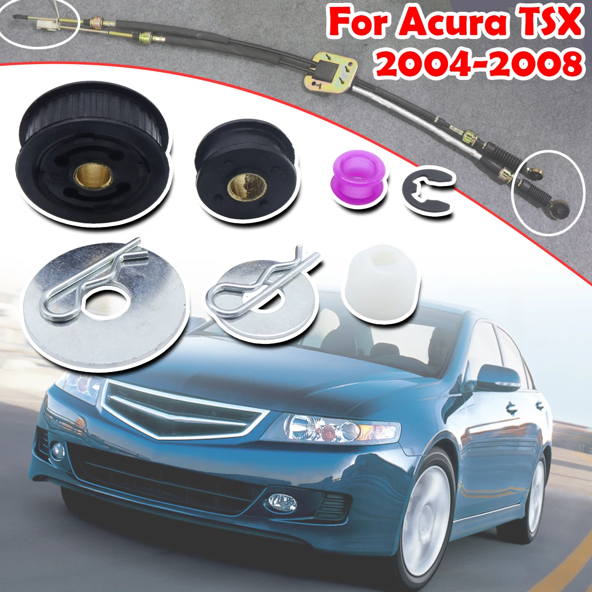 

For Acura TSX Manual Gearbox Shift Cable Linkage Bushing Shifter Lever Selector Rod Connect Bushing Kit 2004 2005 2006 2007 2008